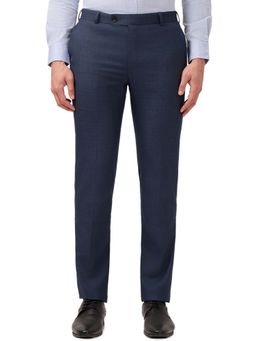 Raymond - Blue Solid Regular Fit Trouser