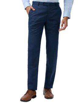 Raymond - Blue Solid Regular Fit Trouser