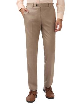 Raymond - Beige Solid Regular Fit Trouser