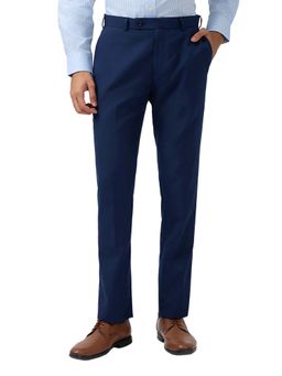 Raymond - Blue Solid Regular Fit Trouser