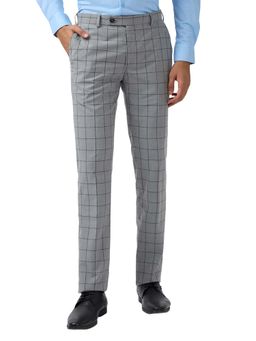 Raymond - Grey Checks Slim Fit Trouser