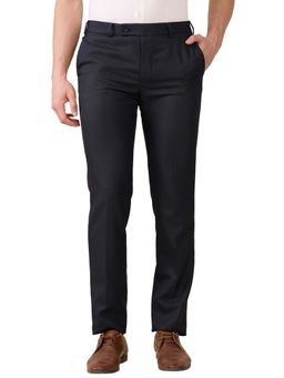 Raymond - Blue Solid Regular Fit Trouser