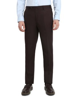 Raymond - Brown Solid Regular Fit Trouser