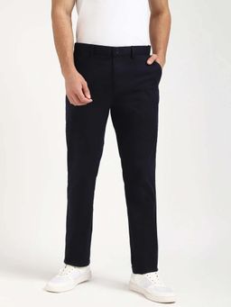 Tommy Hilfiger - Navy Blue Solid Relaxed Fit Trouser