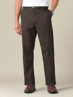 U.S. POLO ASSN. - Brown Solid Straight Fit Trouser
