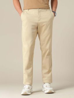U.S. POLO ASSN. - Beige Solid Regular Fit Trouser