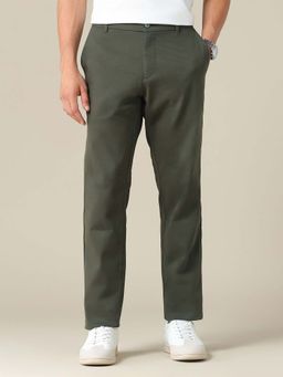 U.S. POLO ASSN. - Green Solid Regular Fit Trouser