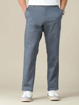U.S. POLO ASSN. - Blue Solid Regular Fit Trouser