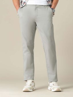 U.S. POLO ASSN. - Grey Solid Slim Fit Trouser