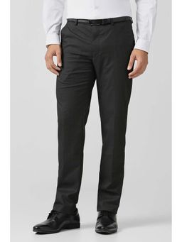 Van Heusen - Black Solid Regular Fit Trouser