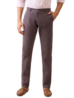 Parx - Grey Solid Regular Fit Trouser