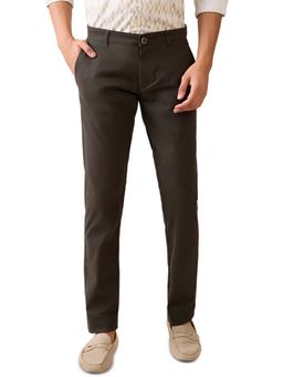 Parx - Green Solid Regular Fit Trouser