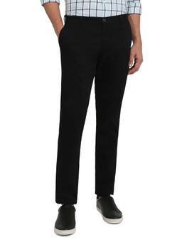 Parx - Black Solid Regular Fit Trouser
