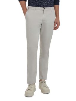 Parx - Grey Solid Slim Fit Trouser