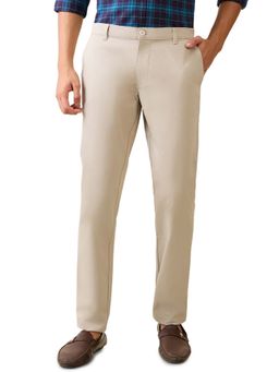 Parx - Beige Solid Regular Fit Trouser