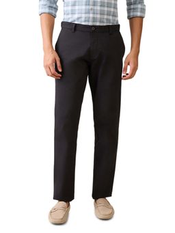 Parx - Black Solid Regular Fit Trouser