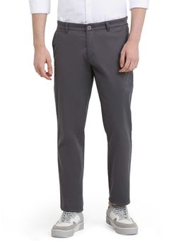 Parx - Grey Solid Regular Fit Trouser
