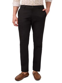 Parx - Black Solid Regular Fit Trouser