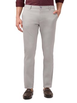 Parx - Grey Solid Regular Fit Trouser