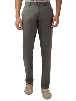 Parx - Grey Solid Regular Fit Trouser