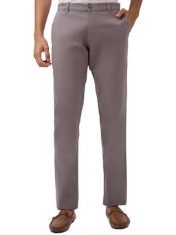Parx - Grey Solid Regular Fit Trouser