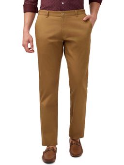 Parx - Khaki Solid Regular Fit Trouser