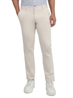 Parx - Off White Solid Regular Fit Trouser