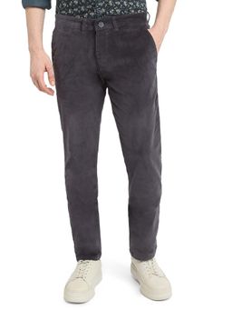 Parx - Grey Solid Slim Fit Trouser
