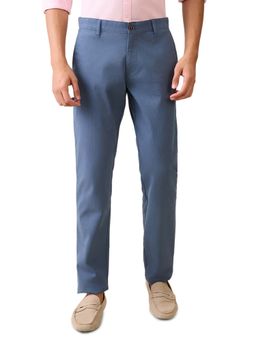 Parx - Blue Solid Regular Fit Trouser
