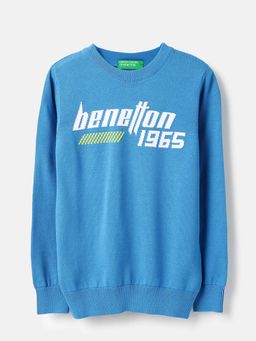 United Colors of Benetton - Blue Woven Regular Fit Sweatshirt