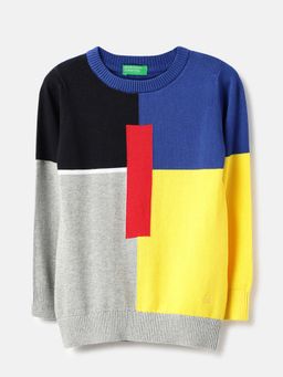 United Colors of Benetton - Multi-Color Colorblock Regular Fit Sweatshirt