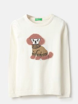 United Colors of Benetton - Off White Printed Regular Fit Sweatshirt