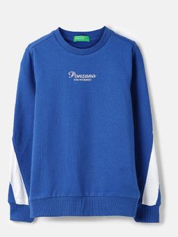 United Colors of Benetton - Blue Printed Regular Fit Sweatshirt