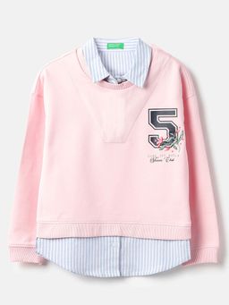 United Colors of Benetton - Pink Printed Regular Fit Sweatshirt