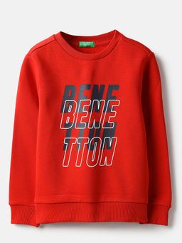 United Colors of Benetton - Red Printed Regular Fit Sweatshirt