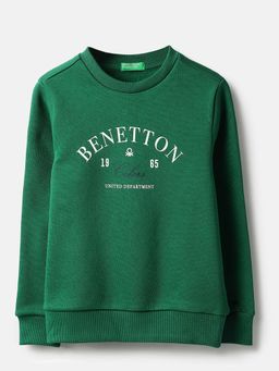 United Colors of Benetton - Green Printed Regular Fit Sweatshirt