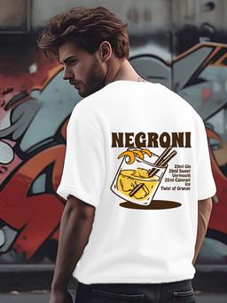 RIGO - Men Terry White Typography Oversized Fit T-Shirt