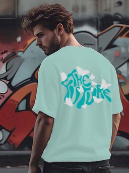 RIGO - Men Terry Green Typography Oversized Fit T-Shirt