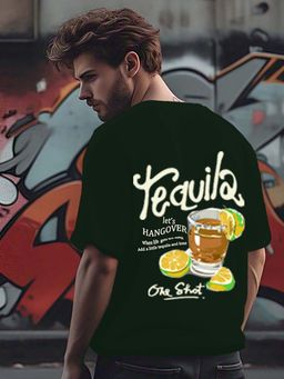 RIGO - Men Terry Green Typography Oversized Fit T-Shirt