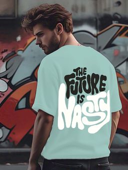 RIGO - Men Terry Green Typography Oversized Fit T-Shirt