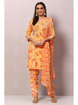 Biba - Yellow Relaxed Suit Set (Set of 3)