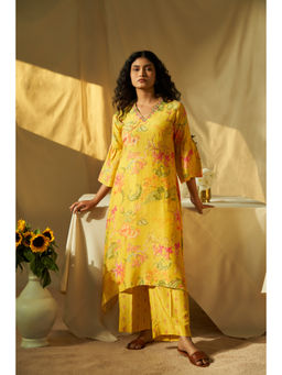 THREE-THREE - Grazia Linen Floral Print Co-Ord Set