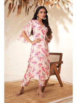 THREE-THREE - Cappuccino Floral Print Co-Ord Set