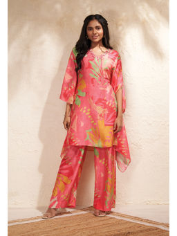 THREE-THREE - Pearly Pink Floral Print Co-Ord Set