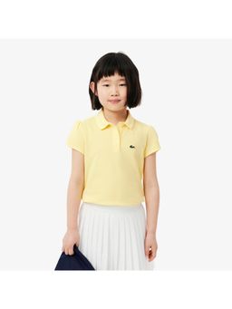 Lacoste - Yellow Scalloped Collar Mini Pique Polo T-Shirt