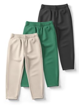 HELLCAT - Beige , Green , Grey Cotton Blend Track Pant (Pack of 3)