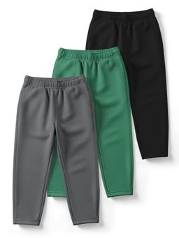 HELLCAT - Dark Grey , Green , Black Cotton Blend Track Pant (Pack of 3)