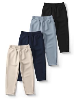 HELLCAT - Beige , Navy Blue , Bluish Grey , Black Cotton Blend Track Pant (Pack of 4)