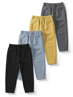 HELLCAT - Beige , Bluish Grey , Yellow , Dark Grey Cotton Blend Track Pant (Pack of 4)