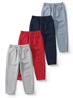 HELLCAT - Melange , Red , Navy Blue , Bluish Grey Cotton Blend Track Pant (Pack of 4)